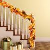DearHouse 2 Pack Fall Maple Leaf Garland, 5.9Ft/Piece Hanging Vine With 16.4ft 40 Led String Light