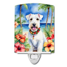 NEW Sealyham Terrier Luau Ceramic Night Light Compact, UL-Certified, Ideal for Bedroom, Bathroom, Nursery, Hallway, Kitchen, 6x4x3, Multicolor