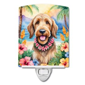 NEW Otterhound Luau Ceramic Night Light Compact, UL-Certified, Ideal for Bedroom, Bathroom, Nursery, Hallway, Kitchen, 6x4x3, Multicolor