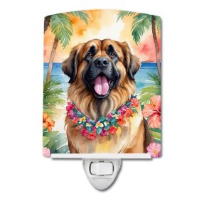 NEW Leonberger Luau Ceramic Night Light Compact, UL-Certified, Ideal for Bedroom, Bathroom, Nursery, Hallway, Kitchen, 6x4x3, Multicolor