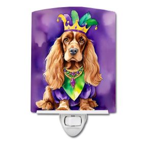 NEW English Cocker Spaniel King of Mardi Gras Ceramic Night Light Compact, UL-Certified, Ideal for Bedroom, Bathroom, Nursery, Hallway, Kitchen,
