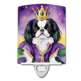 NEW Japanese Chin King of Mardi Gras Ceramic Night Light Compact, UL-Certified, Ideal for Bedroom, Bathroom, Nursery, Hallway, Kitchen, 6x4x3