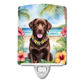 NEW Chocolate Labrador Retriever Luau Ceramic Night Light Compact, UL-Certified, Ideal for Bedroom, Bathroom, Nursery, Hallway, Kitchen, 6x4x3