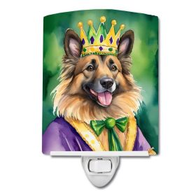 NEW Belgian Tervuren King of Mardi Gras Ceramic Night Light Compact, UL-Certified, Ideal for Bedroom, Bathroom, Nursery, Hallway, Kitchen, 6x4x3