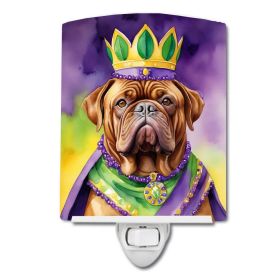 NEW Dogue de Bordeaux King of Mardi Gras Ceramic Night Light Compact, UL-Certified, Ideal for Bedroom, Bathroom, Nursery, Hallway, Kitchen, 6x4x3