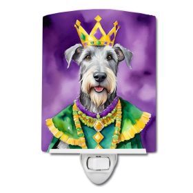NEW Irish Wolfhound King of Mardi Gras Ceramic Night Light Compact, UL-Certified, Ideal for Bedroom, Bathroom, Nursery, Hallway, Kitchen, 6x4x3
