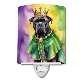 NEW Cane Corso King of Mardi Gras Ceramic Night Light Compact, UL-Certified, Ideal for Bedroom, Bathroom, Nursery, Hallway, Kitchen, 6x4x3, Multi
