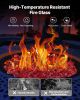 Fire Glass, 10 LBS / 4.5 KG Smokeless & High-Temperature Resistant Fireplace Rocks, 3/4-Inch / 19.05 mm Reflective Firepit Glass Rock