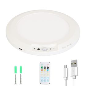 1Pack Magnetic Flush Ceiling Light Rechargeable Motion Sensor Ceiling Light Wireless Ceiling Light With Timer Remote Stepless Dimmable For Closet (Option: 1PACK)