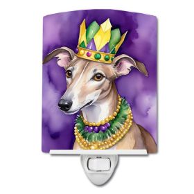 NEW Greyhound King of Mardi Gras Ceramic Night Light Compact, UL-Certified, Ideal for Bedroom, Bathroom, Nursery, Hallway, Kitchen, 6x4x3, Multic (Default: Default)