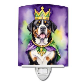 NEW Greater Swiss Mountain Dog King of Mardi Gras Ceramic Night Light Compact, UL-Certified, Ideal for Bedroom, Bathroom, Nursery, Hallway, Kitch (Default: Default)