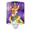 NEW Basenji King of Mardi Gras Ceramic Night Light Compact, UL-Certified, Ideal for Bedroom, Bathroom, Nursery, Hallway, Kitchen, 6x4x3, Multicolor