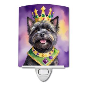NEW Cairn Terrier King of Mardi Gras Ceramic Night Light Compact, UL-Certified, Ideal for Bedroom, Bathroom, Nursery, Hallway, Kitchen, 6x4x3 (Default: Default)