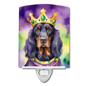 NEW Gordon Setter King of Mardi Gras Ceramic Night Light Compact, UL-Certified, Ideal for Bedroom, Bathroom, Nursery, Hallway, Kitchen, 6x4x3 (Default: Default)