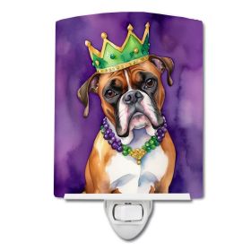 NEW Boxer King of Mardi Gras Ceramic Night Light Compact, UL-Certified, Ideal for Bedroom, Bathroom, Nursery, Hallway, Kitchen, 6x4x3, Multicolor (Default: Default)