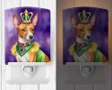 NEW Basenji King of Mardi Gras Ceramic Night Light Compact, UL-Certified, Ideal for Bedroom, Bathroom, Nursery, Hallway, Kitchen, 6x4x3, Multicolor